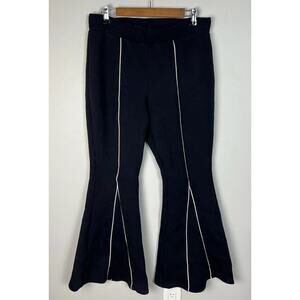Victor Glemaud Pants Size Large Black Flare High Rise Stretch Contrast Trim Wm’s